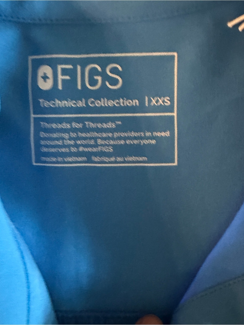 New Figs Rafaela Oversized Scrub Top Capri Blue size XXS - Picture 4 of 5